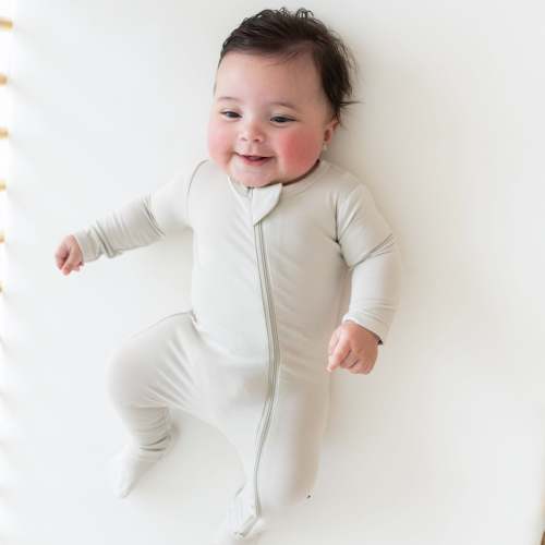 Zippered Footie in Oat | Baby Footie Pajamas | Kyte Baby