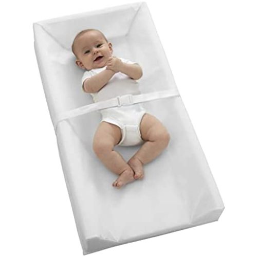 Sealy Baby Soybean Comfort 3-Sided Contoured Diaper Changing Pad for Dresser or Changing Table, White, 32” x 16”
