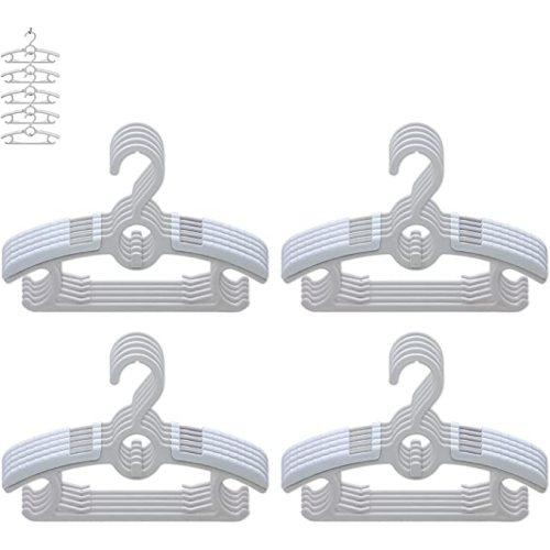 Baby Nursery Closet Hangers, Ultra Thin Non-Slip and Extendable Laundry Infant Pant Hanger for Newborn Clothes 20pcs11-14" Adjustable Children Coat Hanger for Girl Boy Toddler Kids Child