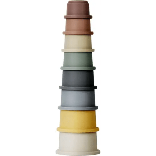 Mini Tudou 8 Pcs Stacking Cup Toys, Nesting Cups Toy, Baby Bathing Toy & Building Toy for Early Educational Develop Montessori Toy for 6 Month+ Boys & Girls