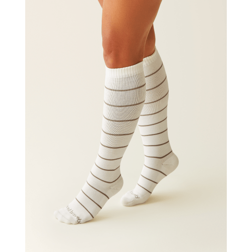 Premium Maternity Compression Socks (2-Pack) | Taupe & Ivory - Kindred Bravely