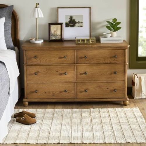 Traditional Wooden 6-Drawer Horizontal Dresser - Hearth & Hand™ with Magnolia Furniture