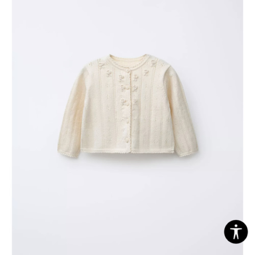 OPENWORK AND EMBROIDERED KNIT CARDIGAN - Ecru | ZARA United States