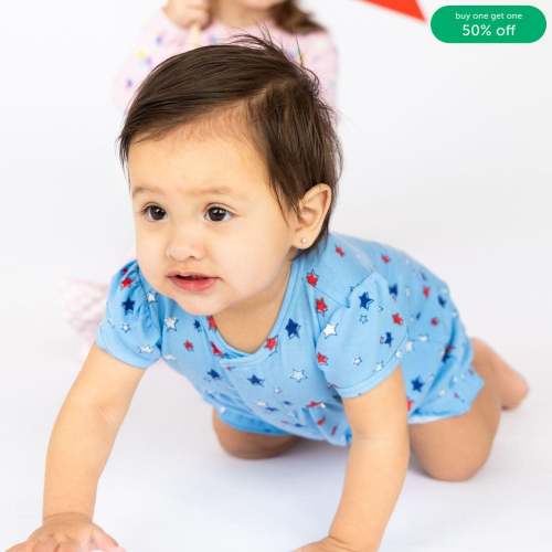 red white and bluetiful modal magnetic short sleeve romper