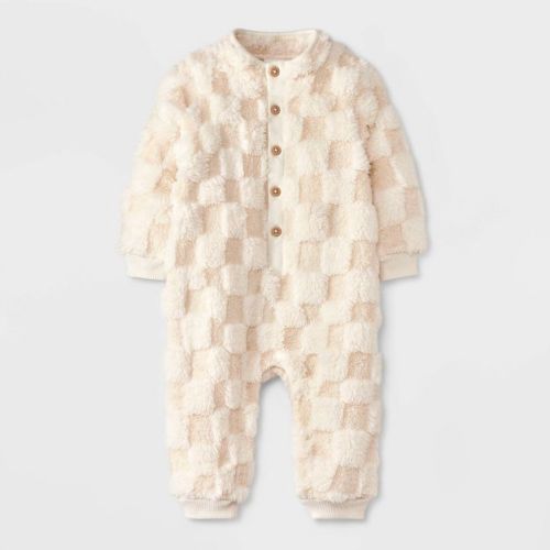 Baby Shearling Romper - Cat & Jack™ Cream Newborn