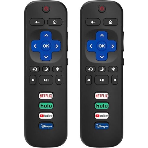 (Pack of 2) Replacement-Remote-Control for Roku-TV,Compatible for TCL Roku/Hisense Roku/Onn Roku/Philips Roku Smart TVs(Not for Stick and Box)