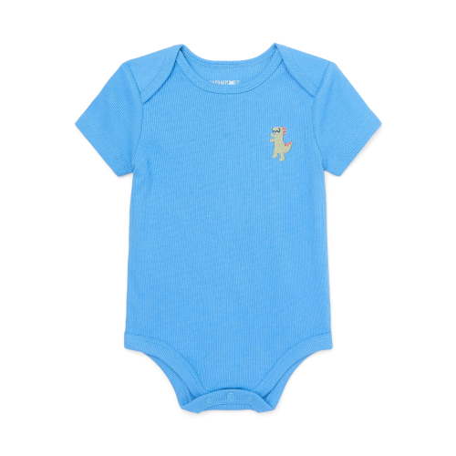 Garanimals Baby Boy Short Sleeve Rib Bodysuit with Embroidery, Sizes 0-24 Months