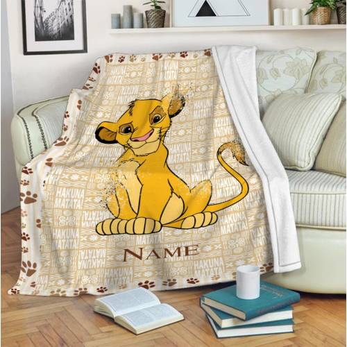 Customized Baby Simba Blanket, Lion King Blanket, Disney Fleece Mink Sherpa Blanket, Magic Kingdom, Animal Blanket