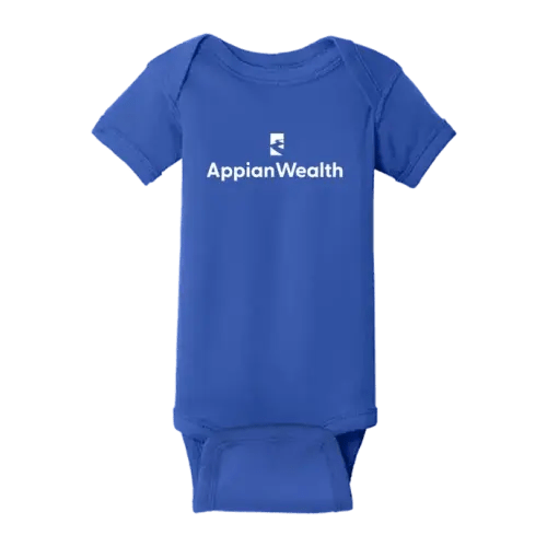 Rabbit Skins Royal Infant Short Sleeve Baby Rib Bodysuit w/APPIAN Logo