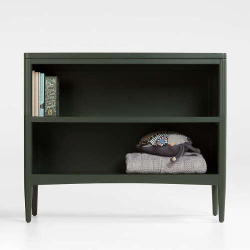 Hampshire 36" Olive Green Wood 2-Shelf Small Kids Bookcase