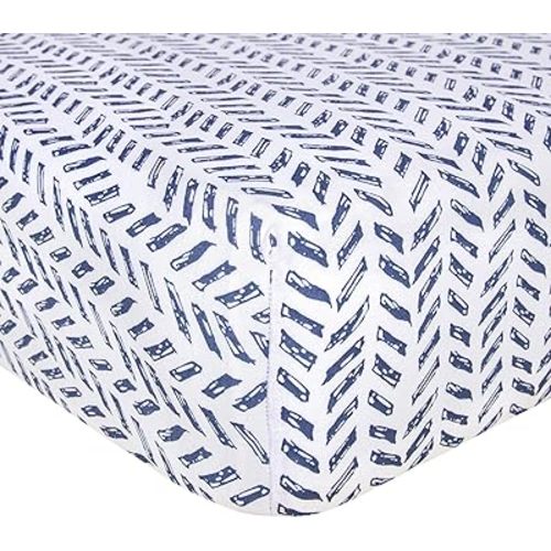 Burt's Bees Baby Essential Organic Cotton Fitted Crib Sheet, Breathable for Boy Girl Standard Crib & Toddler Mattresses