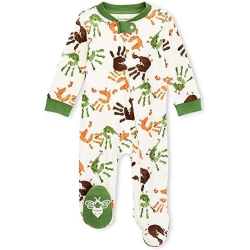 Burt's Bees Baby Boys Sleep and Play Pjs, 100% Organic Cotton One-piece Zip Front Romper Jumpsuit Pajamas