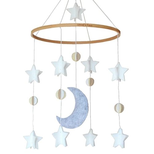 Baby Crib Mobile (Moon, Stars & Planets) - Nursery Decor Ceiling Mobile or Crib Mobile for Boys & Girls
