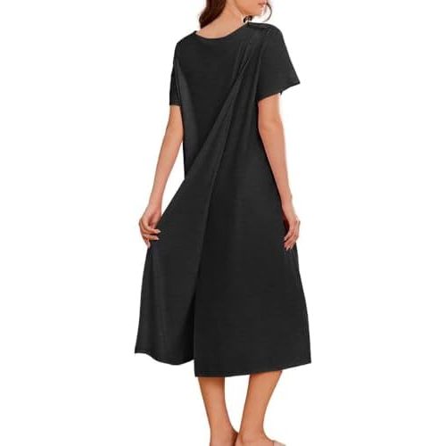 Deyeek Open Back Hospital Gowns for Women Post Shoulder Surgery Dress Adaptive Clothing Night Robes for Spinal Recovery
