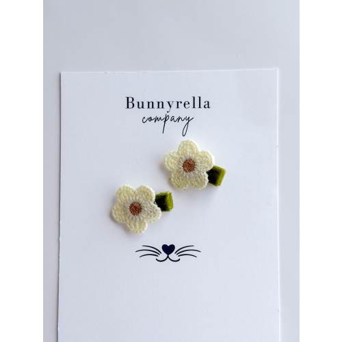 Ivory Embroidered Flower Hair Clip for Baby & Toddler clip