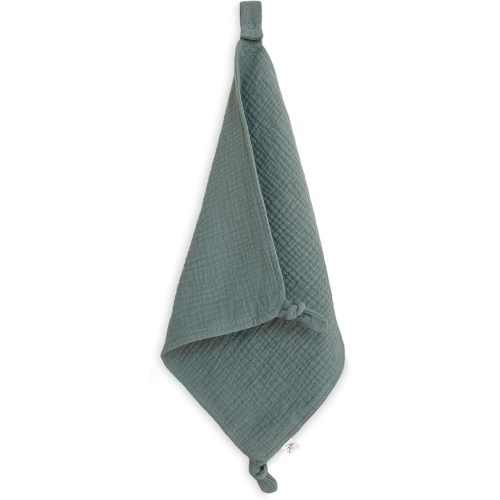 Ryan & Rose Cutie Lovey - Soft 100% Organic Cotton Muslin with Attachable Snap Closure - Loveys for Babies Newborn Baby Lovey Security Blankets for Babies Baby Blanket (Knot Juniper)