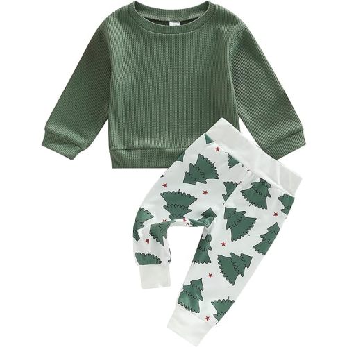 Sasaerucure Infant Toddler Baby Boy Halloween Outfits Long Sleeve Shirts Pumpkin Sweatshirt with Pants 2Pcs Winter Clothes