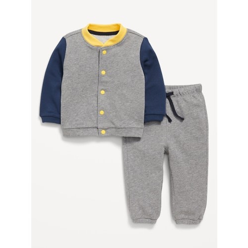 French Terry Bomber Jacket and Sweatpants Set for Baby