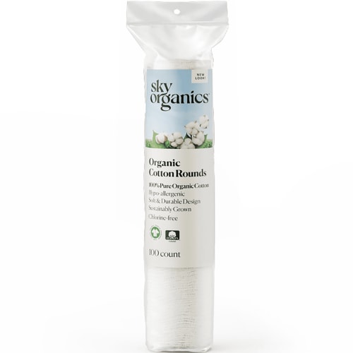 Sky Organics Cruelty-Free 100% Biodegradable Cotton Rounds, 100 Count