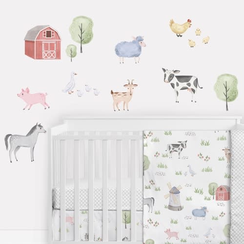 Farm Animals Collection Peel and Stick Wall Decal Stickers - Set of 4 Sheets