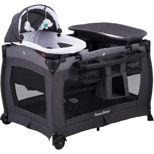 Pamo Babe Portable Playpen Foldable Playard for Baby and Toddler Mattress, Changing Table for Newborn Portable Playard