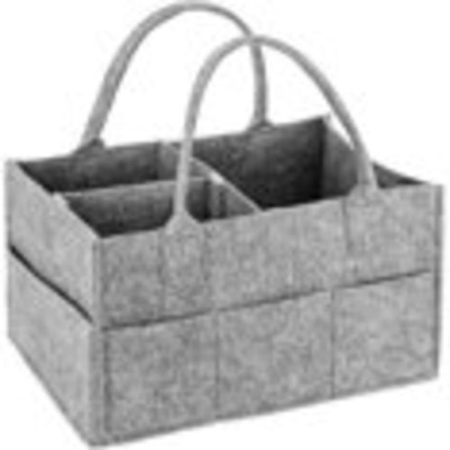 Ccnzzitsht Gray Large Diaper Caddy Organizer, Portable for Car Travel