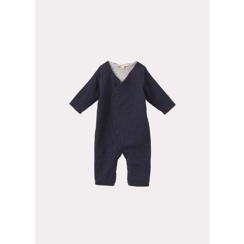 Caramel Zucchini Baby Cotton Romper - Navy | Garmentory