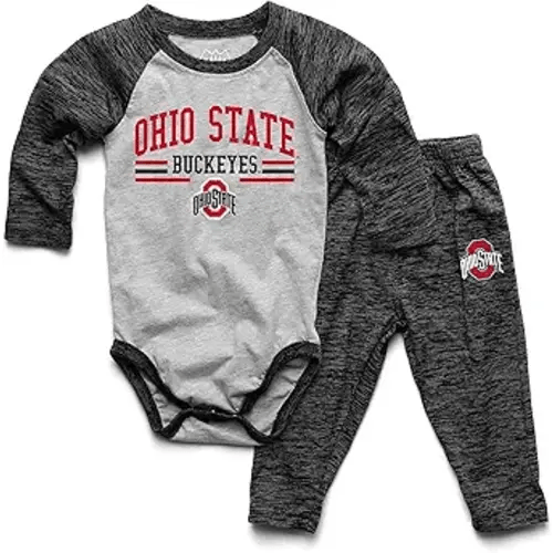 Wes and Willy Baby College Sports Fan Long Sleeve One Piece and Pant Set