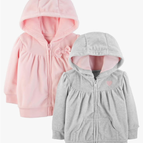 Simple Joys by Carter's Girls' 2-Pack Fleece Full Zip Hoodies