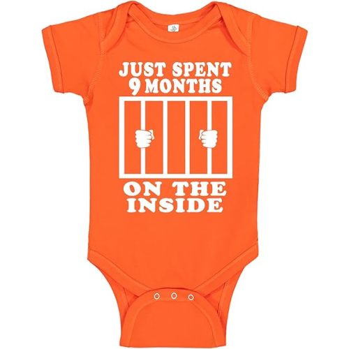 Reaxion Funny Cute Baby Boy Girl Handmade Clothes Infant Just Spent 9 Months On The Inside Bodysuits