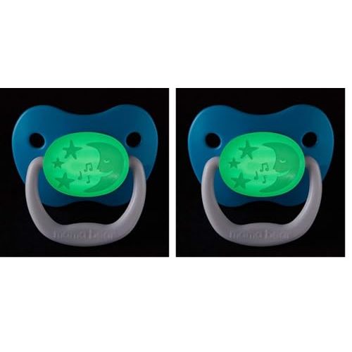 Amazon Brand - Mama Bear Glow-in-The-Dark Baby Pacifier, Stage 2 (6-12M), BPA Free, Assorted Colors, 4 Count (Pack of 2)