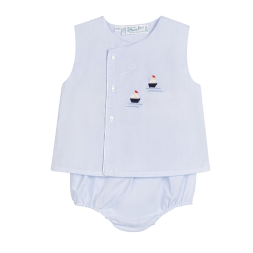 Blue Nautical Diaper Set