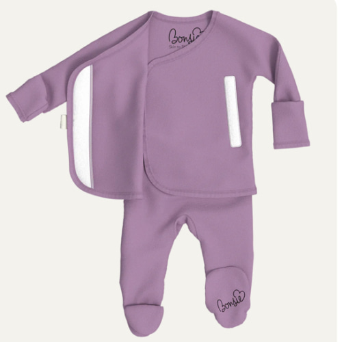 Footie - Fig – NB - Bonsie Skin to Skin Babywear
