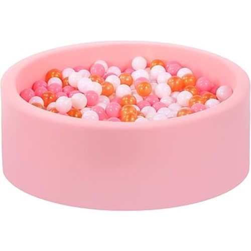 Foam Ball Pit for Toddlers, Large Baby Ball Pit for Babies with Soft Memory Sponge, Indoor Outdoor Baby Playpen, Kids Play Ball Pool, Gift Toys for Infants Boys and Girls (Pink, NO Balls)