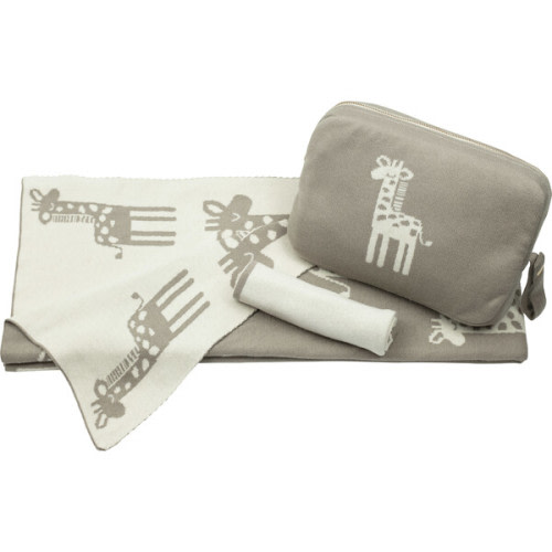 Giraffe Reversible Baby Blanket Set - Neutral