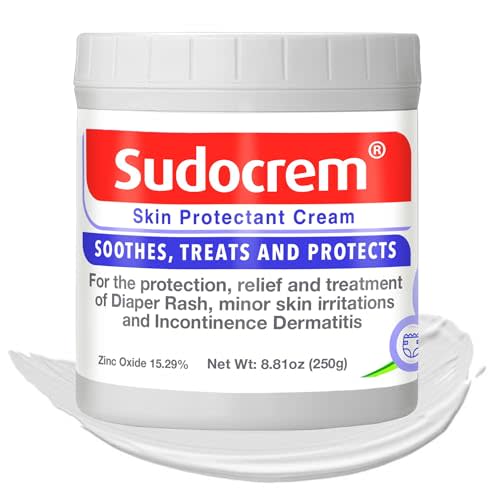 Sudocrem Diaper Rash Cream Soothes, Treats and Protects Baby's Skin, Triple Action Formula Helps Prevent Diaper Rash, 15.29% Zinc Oxide - 8.8oz (250g)