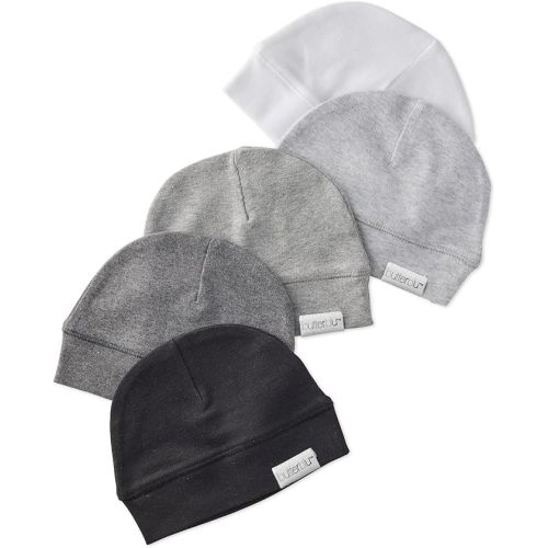 Baby Charlie 5-Pack Caps 100% Organic Cotton Beanie Hats for Newborn Baby Boys & Girls