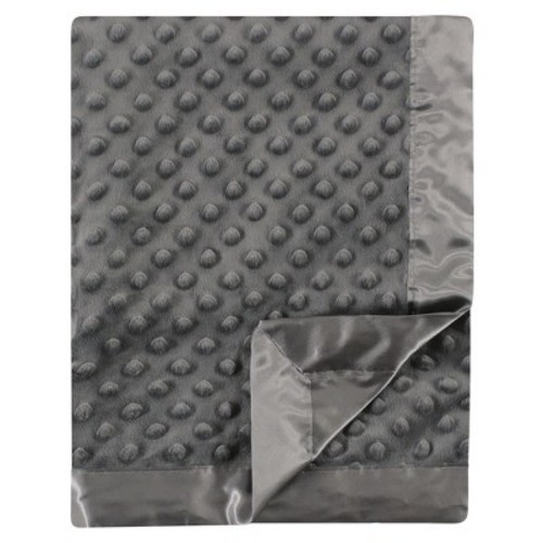 Hudson Baby Infant Baby Plush Mink Blanket, Charcoal, One Size
