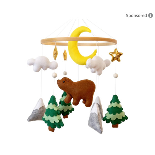 Woodland Bear Mobile for Crib - Woodland Theme Nursery Decor - Forest Animal Nursery Decor - Perfect Gift for Nursery