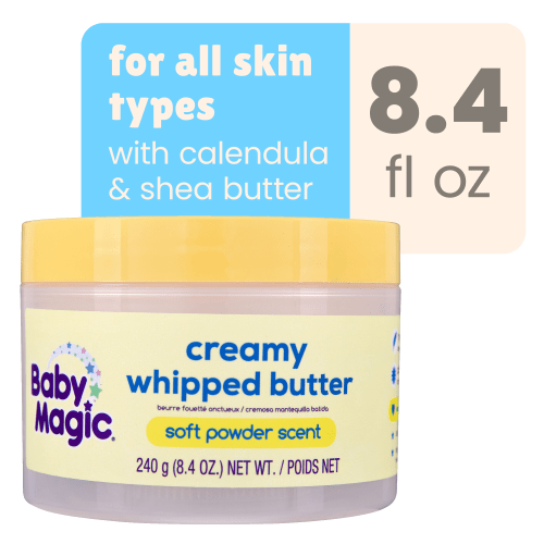 Baby Magic Creamy Whipped Butter, Soft Powder Scent, Hypoallergenic, 8.4 oz