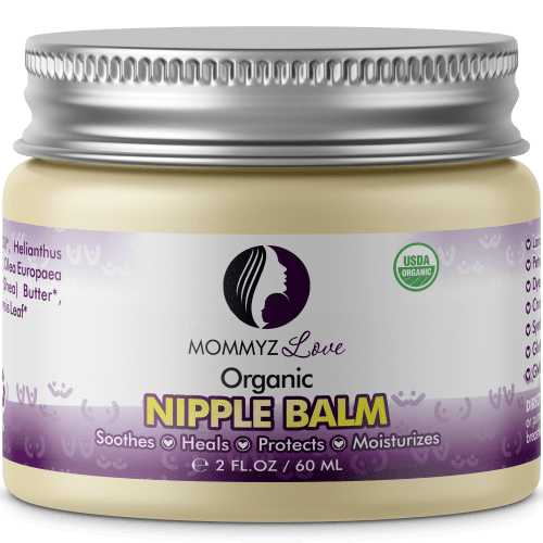 Mommyz Love Organic Breastfeeding Nipple Cream to Relieve Sore - Dry and Cracked Nipples, 2oz, 1 Jar