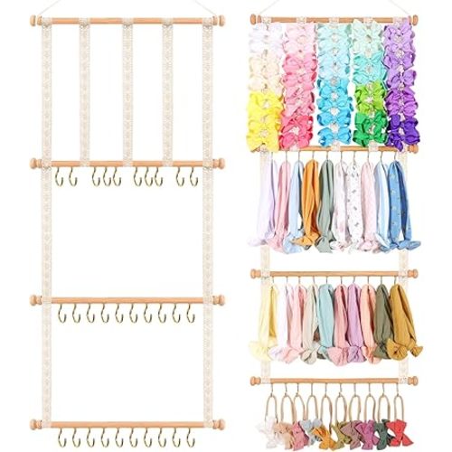 POVETIRE Hair Bows Organizer for Baby Girls Hair Accessories Storage Hanging Display Stand for Wall Room Nursery Decor