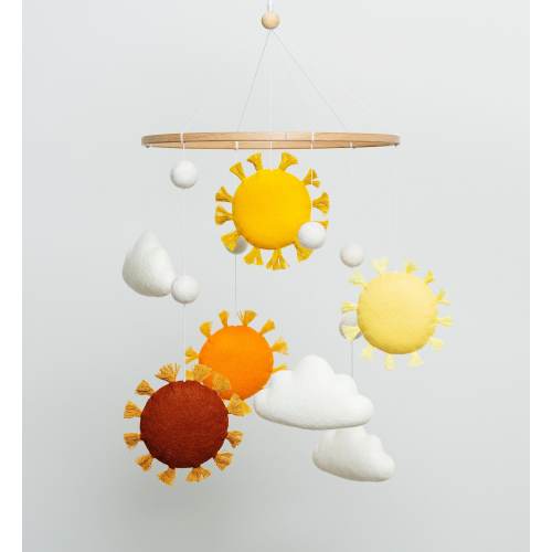 Nursery mobile, Boho nursery decor, Baby mobile, Sun mobile, Butterfly mobile nursery, You are my sunshine nursery, Sunflower nursery decor