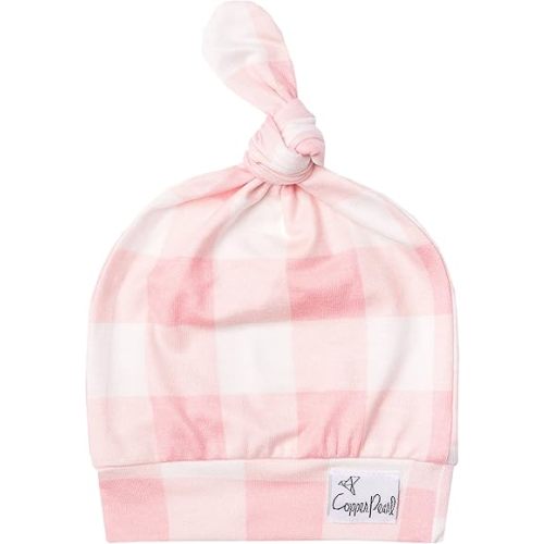 Copper Pearl Baby Beanie Hat Top Knot Stretchy Soft, London