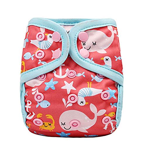OsoCozy Newborn Reusable Cloth Diaper Covers - Adjustable Snap Fit & Double Leg Gussets for Baby Boys & Girls from 6-12 Pounds. Use with Prefold, Flat or Fitted Cloth Diapers or Snap-in Inserts