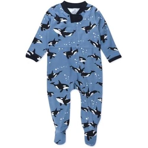 HonestBaby Sleep & Play Footed One-Piece Pajama Sleeper 100% Organic Cotton, Baby Boys