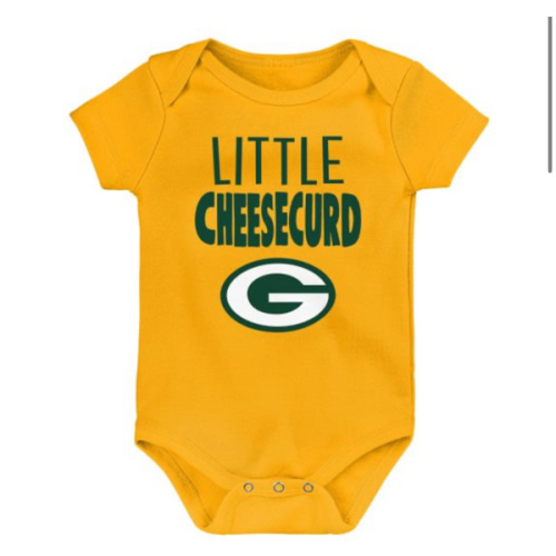 Green Bay Packers Newborn Little Cheesecurd Bodysuit at the Packers Pro Shop