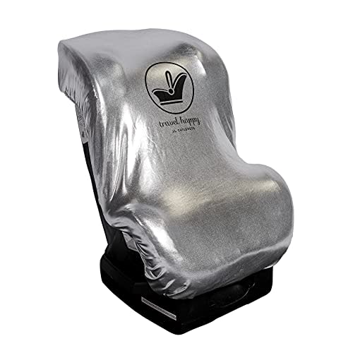 J.L. Childress Cool 'N Cover Car Seat Heat Shield & Sun Shade - Reflective Cover Keeps Car Seat Materials Cool - Soft, Stretchy, Durable Car Seat Cover - Blocks UV Rays