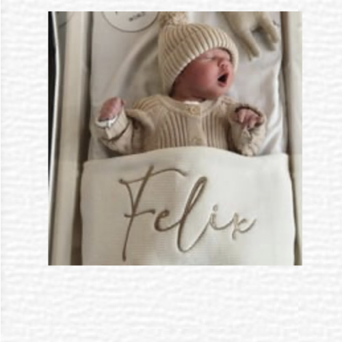 Personalised Embroidered Name Blanket – KnittyBaby