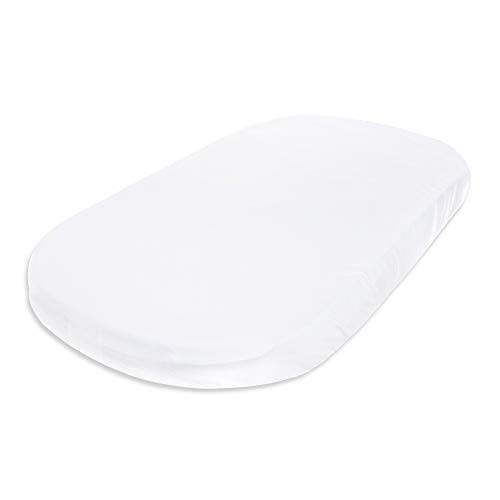 Burts Bees Baby Bassinet Sheet, Infant Fitted BEESNUG Cover, 100% Organic Cotton, Soft Unisex Newborn Essentials for All Standard Oval or Rectangle Bassinet Bed Pads or Mattresses - 15 x 33 Inches